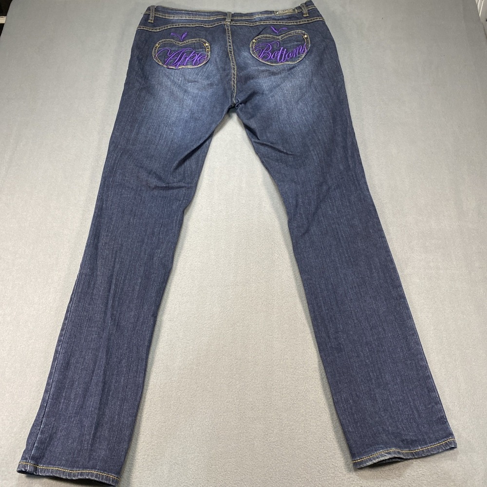 Vintage Y2K Apple Bottom Jeans 11/12 Dark Wash By Nelly Purple Apples
